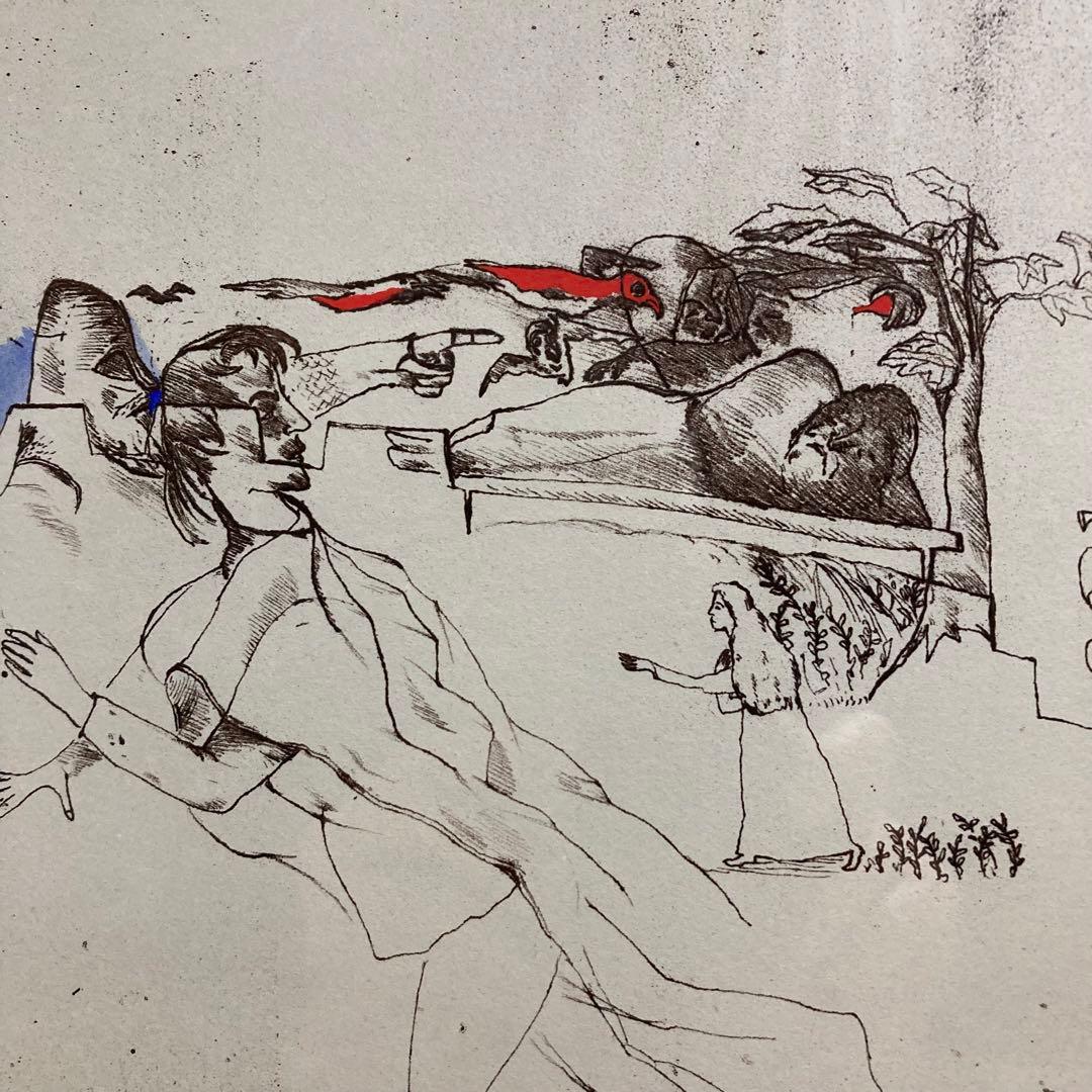 【真作】山本容子「ハムレット」手彩色エッチング 直筆サイン 版画 絵画