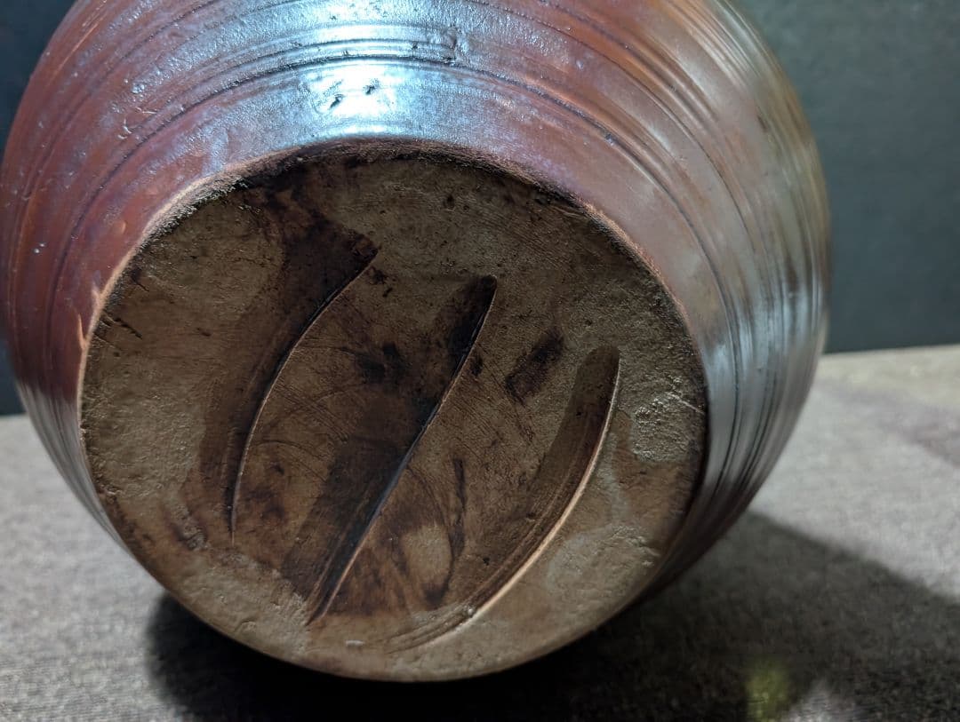 陶器製急須 丸型 ドリッピング釉薬 信楽焼　特大急須 57cm 骨董品