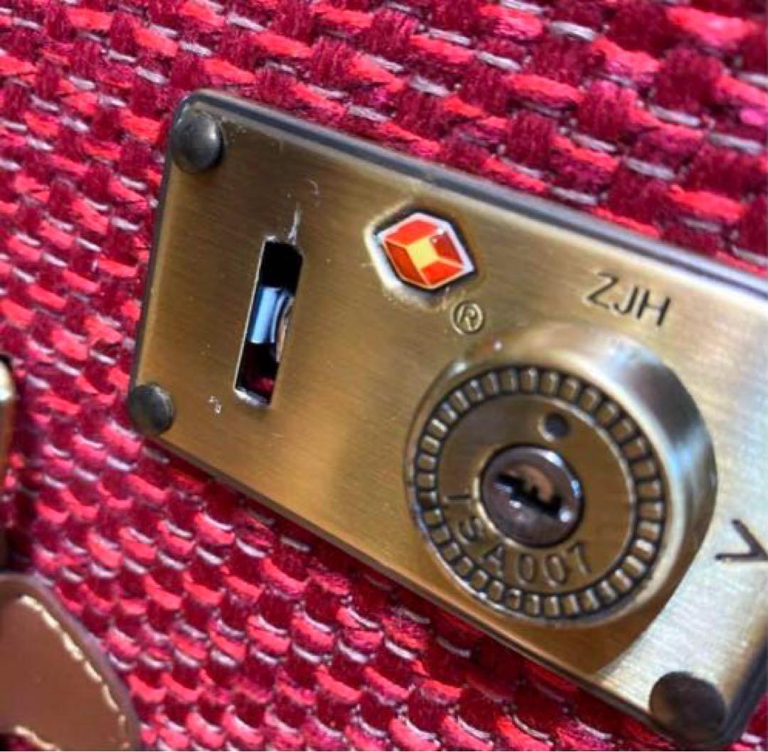 HANAism赤 可愛いトランク型キャリーケースキャリーバッグスーツケース中型M