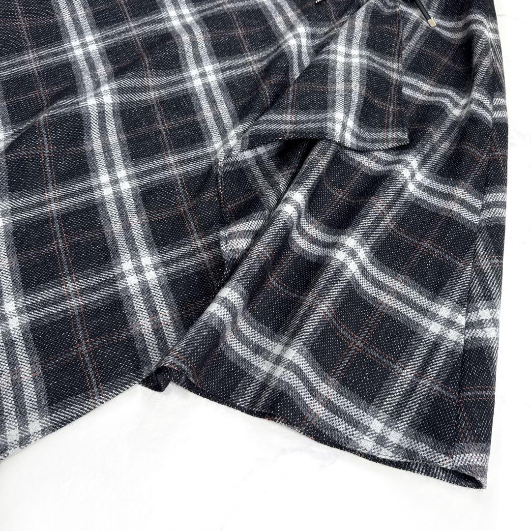24AW エムズグレイシー カシュクール チェック スカート 40 ブラック系