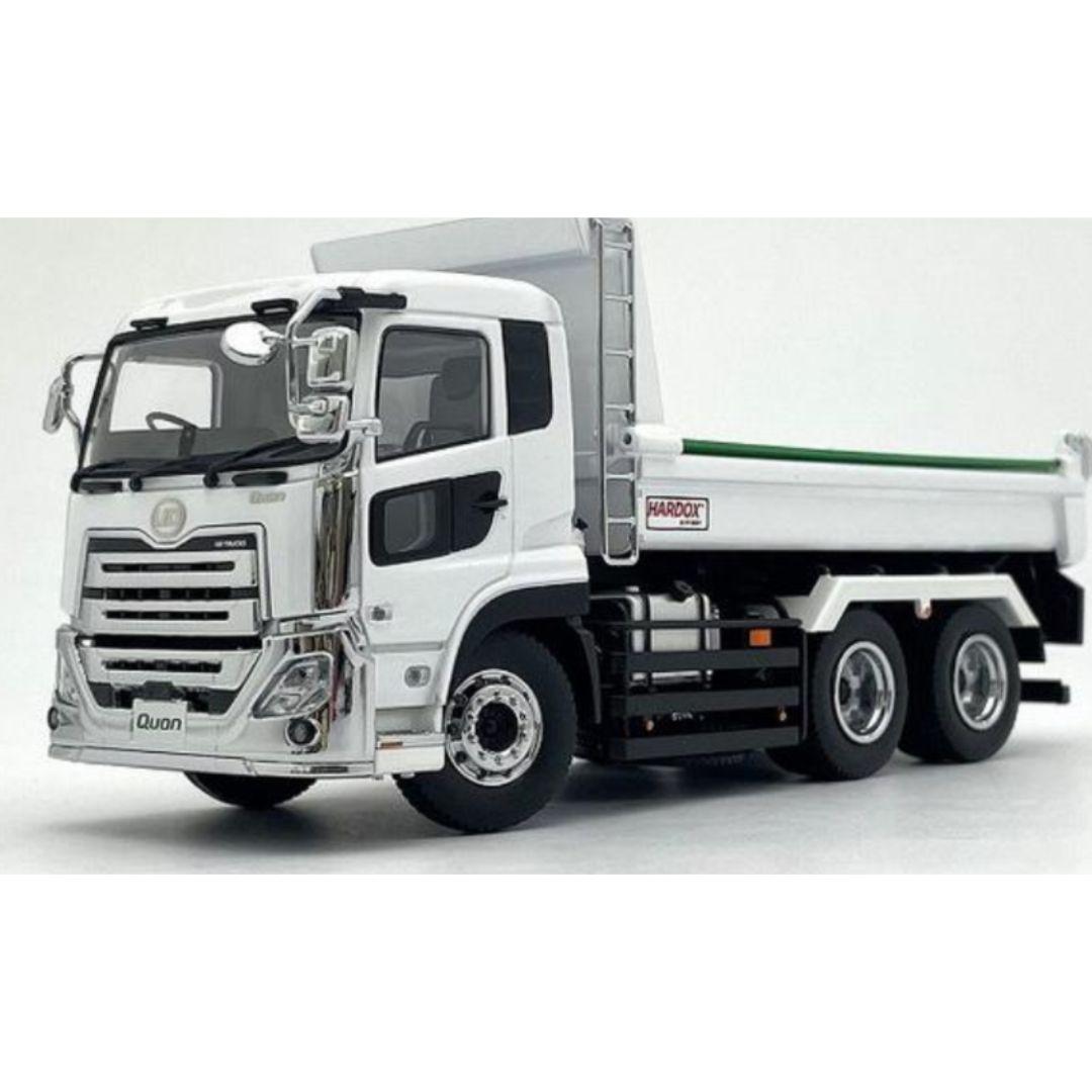 UDTRUCKS QUON KYOKUTOダンプ(ホワイト/ブラックフレーム)