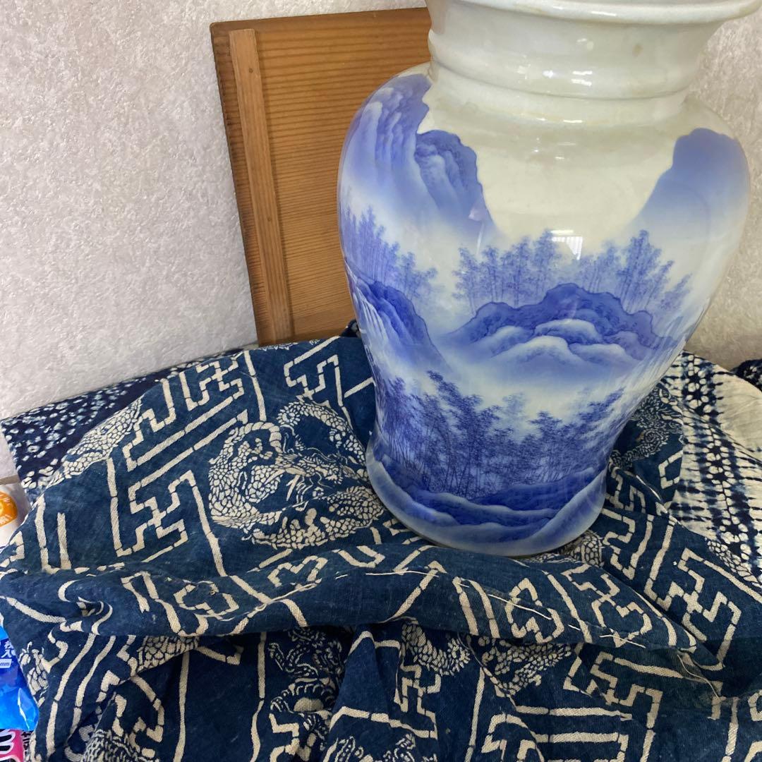 真葛香山　染付　花瓶