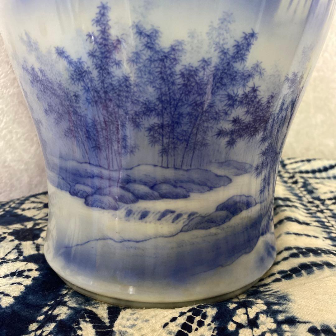 真葛香山　染付　花瓶