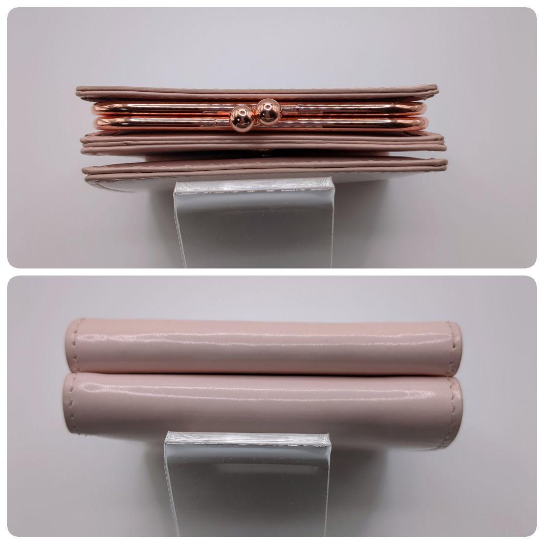 美品✨アニエスベー がま口 二つ折り財布 ピンク