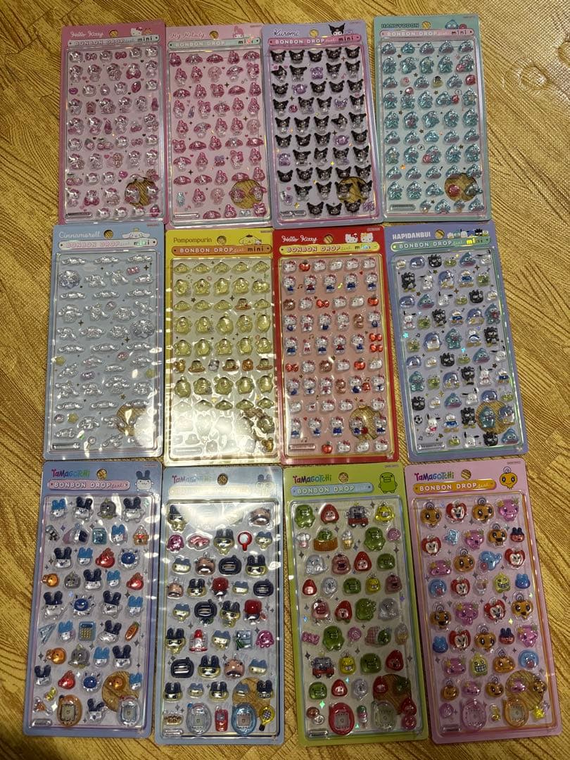 『正規品』たまごっちボンボンドロップシール　サンリオミニ全種　12枚セット