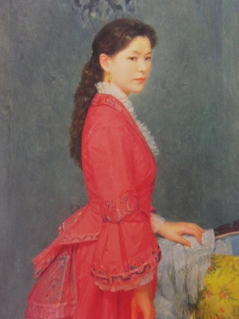 中山忠彦、紅衣、希少な画集より、新品高級額・額装付、状態良好