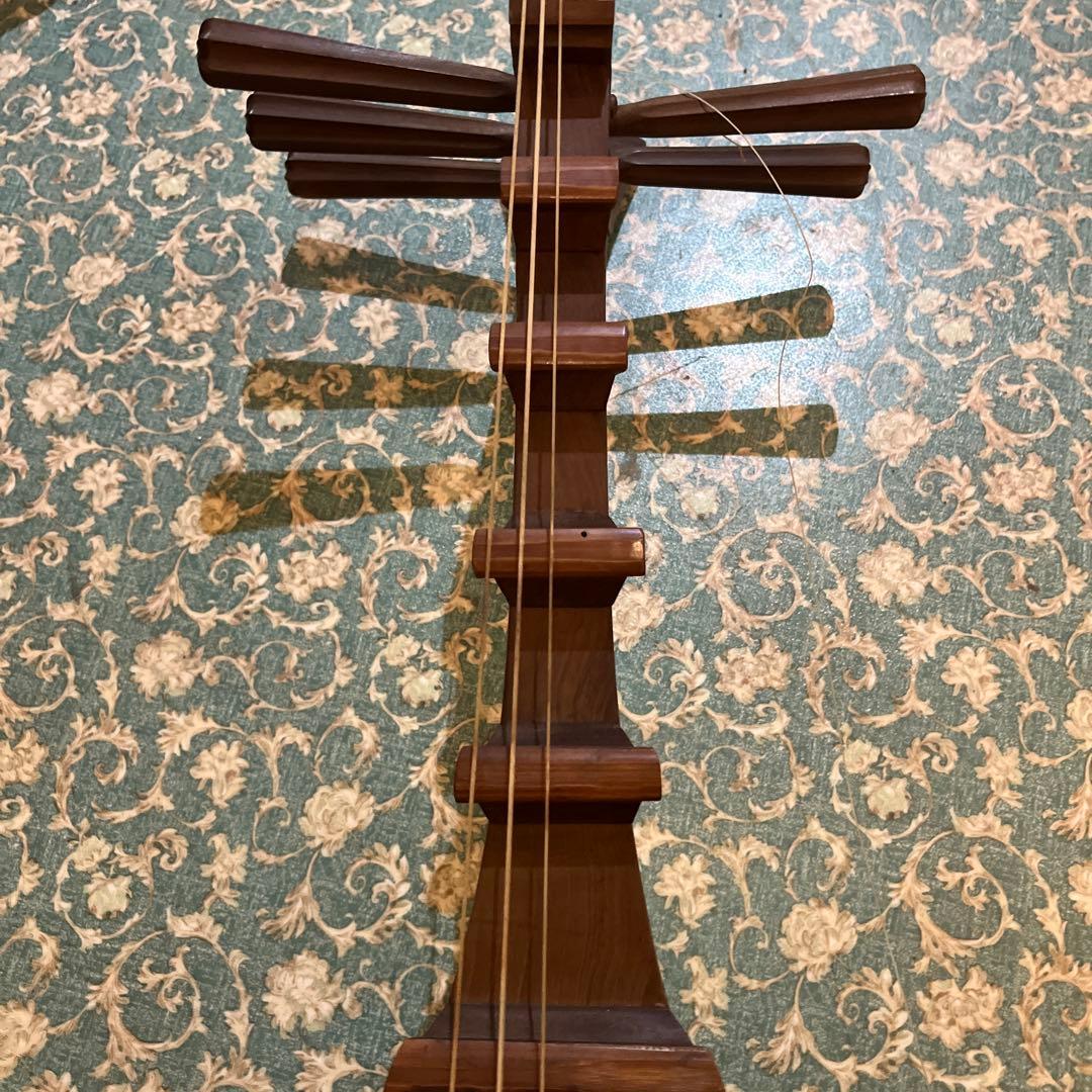 木製 琵琶 月の模様