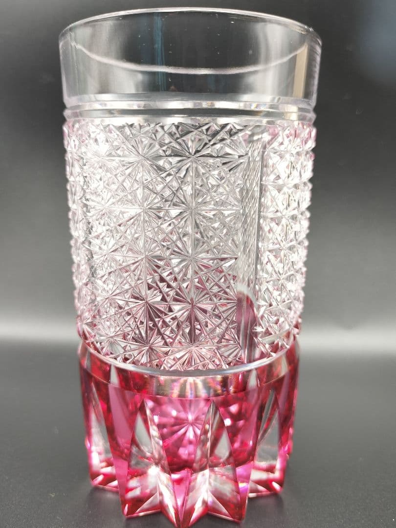 希少品☆江戸切子 木村泰典 タンブラーグラス 金赤（切子 江戸切子 薩摩切子）