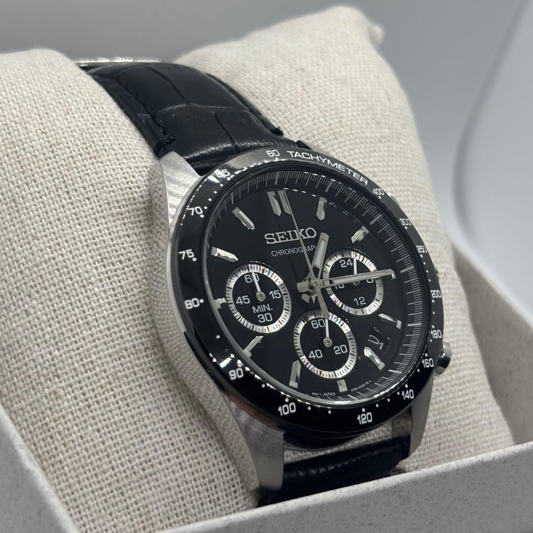 美品 SEIKO クロノグラフ SBTR021 ブラック セレクション クオーツ