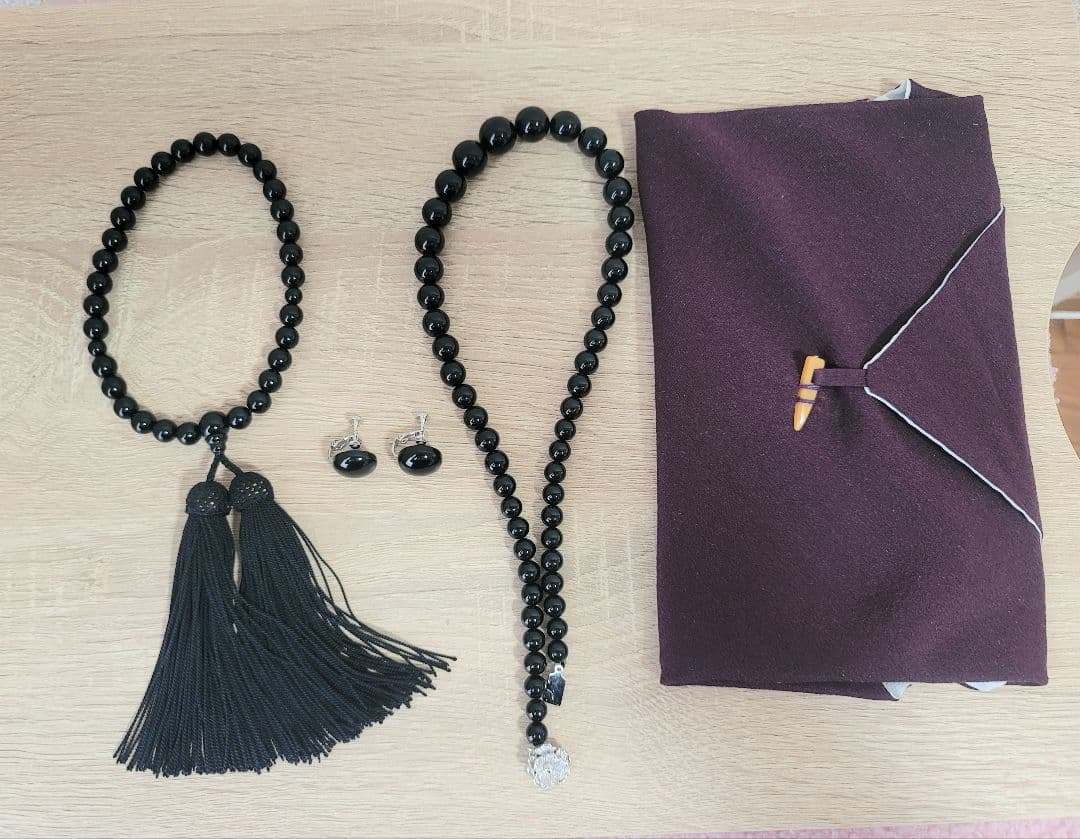 天然 ブラック コーラル 黒珊瑚 ネックレス 念珠 イヤリング 鑑定書あり