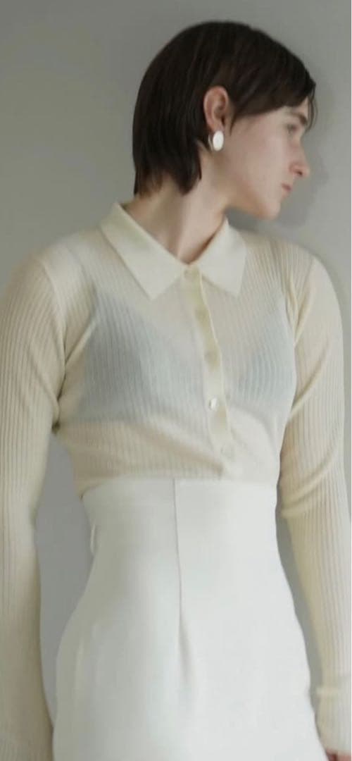 ニットポロシャツ　clane（クラネ）