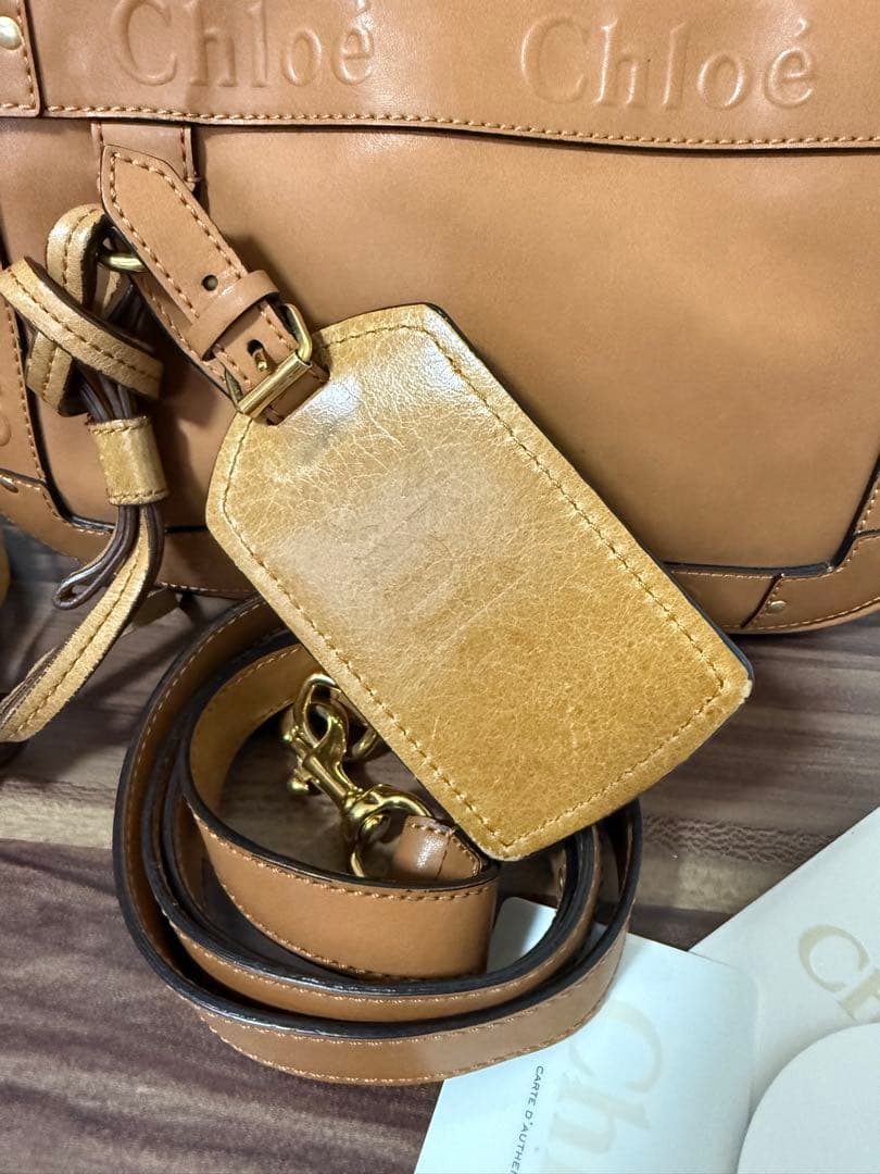 Chloé ブラウンレザーショルダーバッグ【難あり】