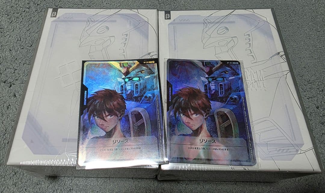 ガンダムカードゲーム リミテッドBOX 2つ リソースカード「ヒイロ」