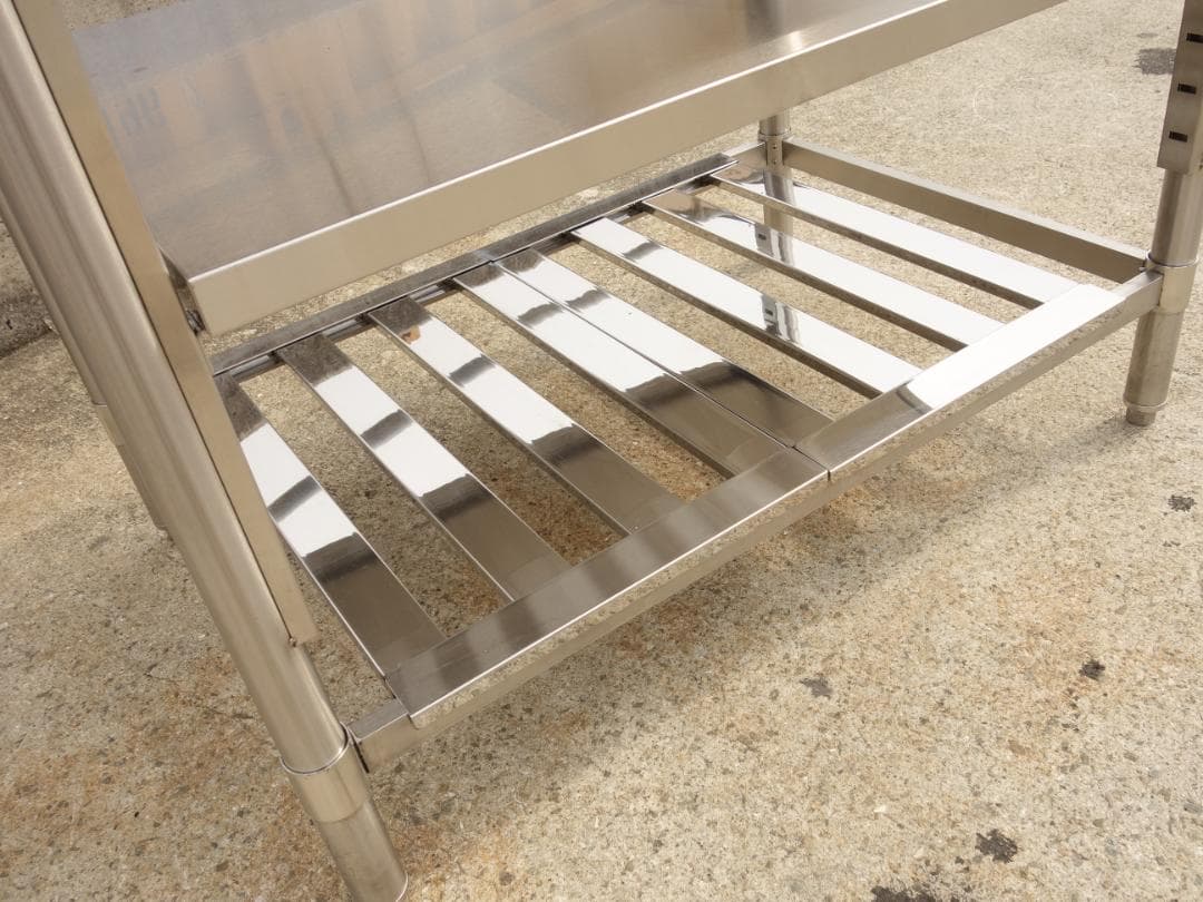 【中古】M▽ 業務用 厨房 作業台 棚 ステンレス (Fe1893)