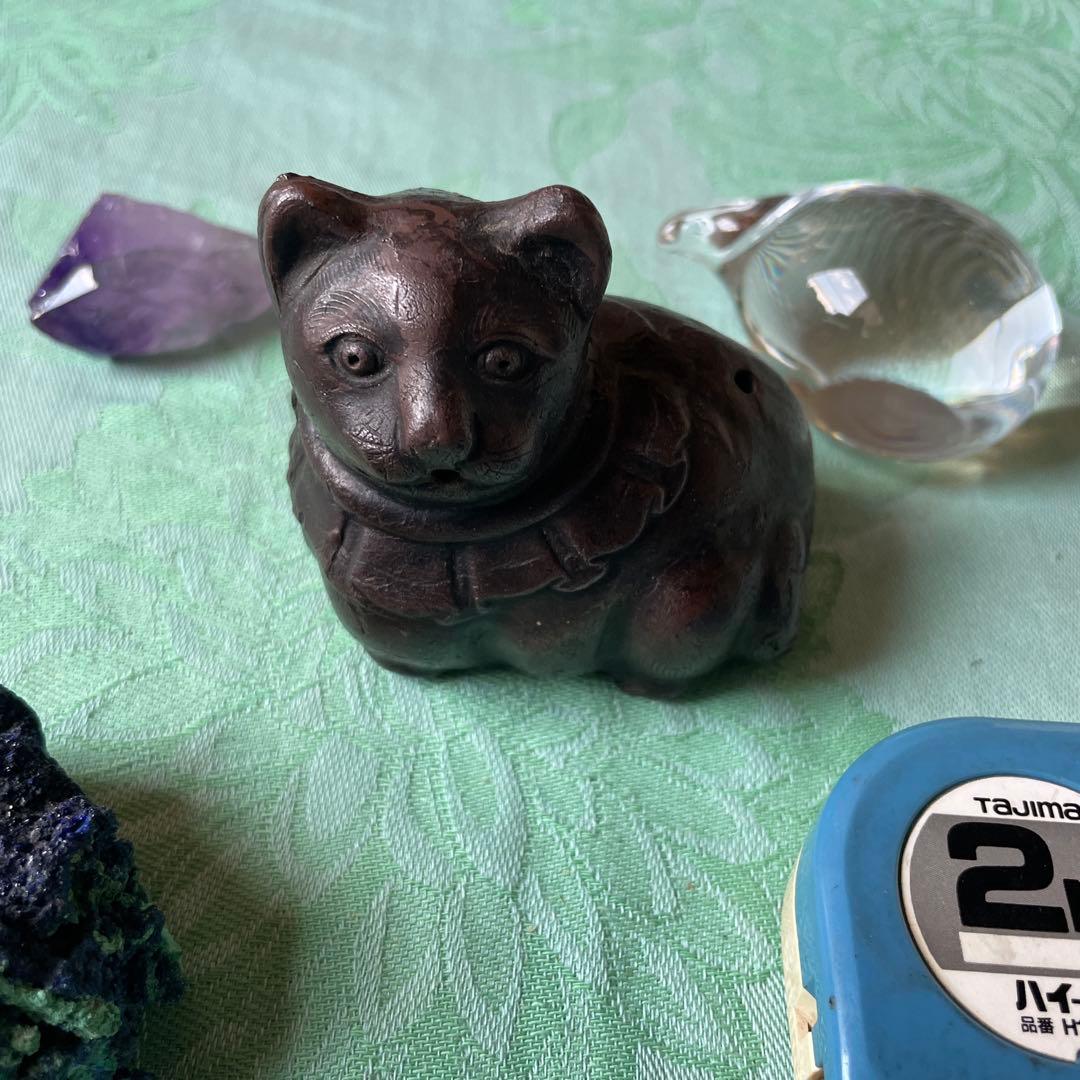 江戸時代　銅鋳造　猫水滴（ねこすいてき）