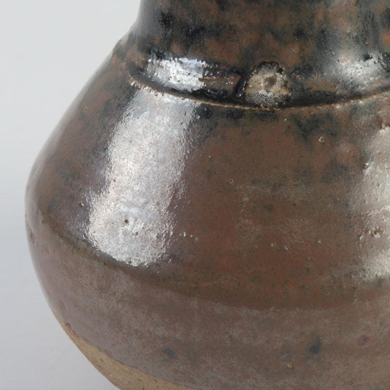 茶道具　瀬戸焼　一休作　鶴首茶入　銘「鶴寿」　仕覆付　書付共箱　V　9392