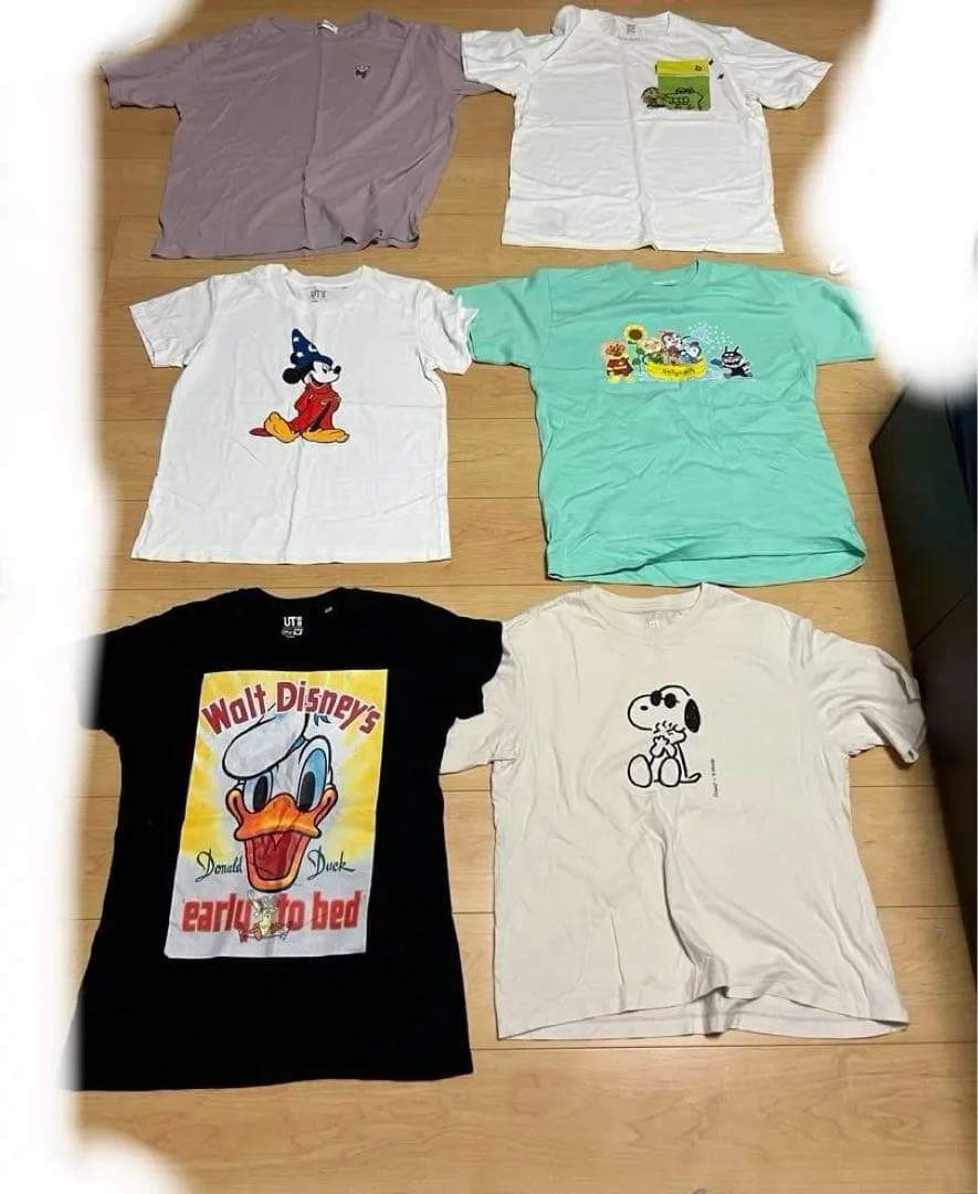 ディズニーミッキー、しんちゃん、アンパンマンのTシャツ、S、M、Lサイズ