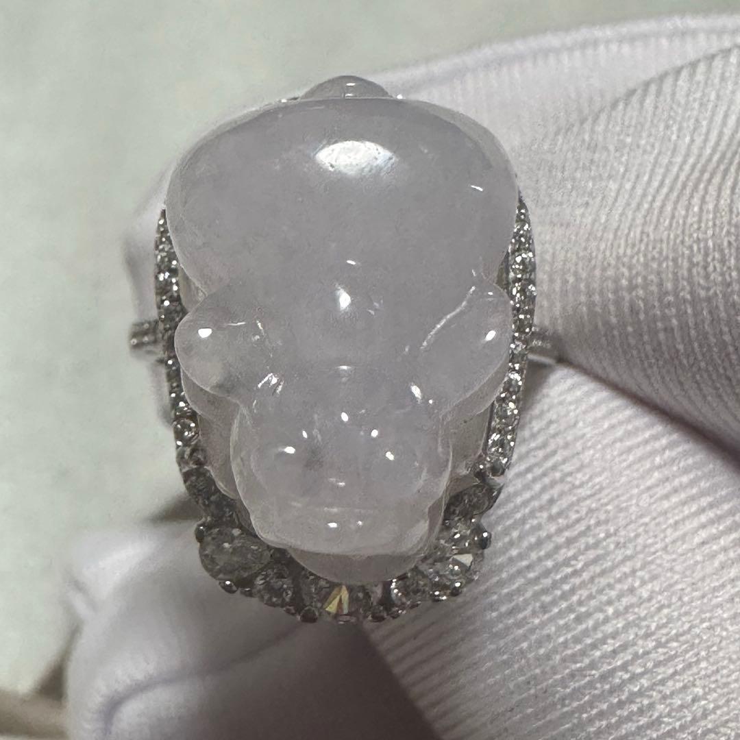 天然ミャンマー産A貨翡翠（ヒスイ）の貔貅リング フリーサイズ