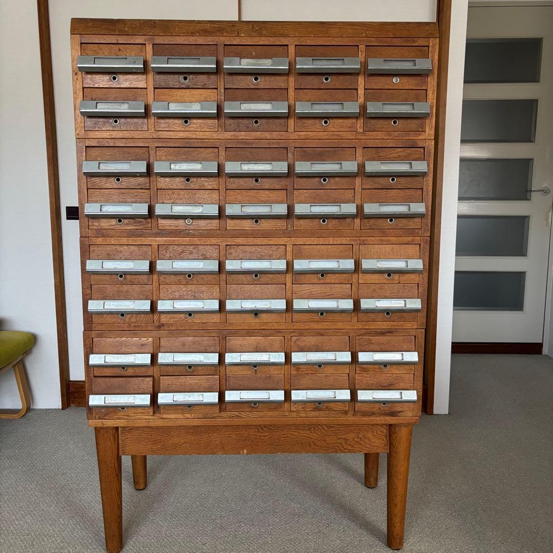 しげ様 図書館 キャビネット カード入 レトロ 店舗 アンティーク 什器 家具