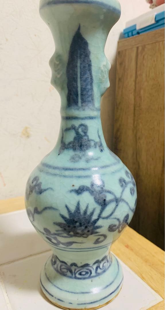 中国明時代染付(青花)花瓶