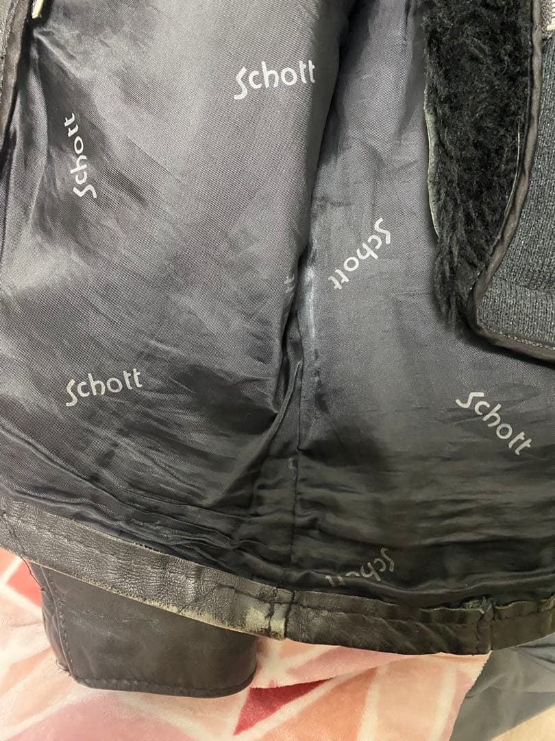 値下げ★Schott ブラックレザーシングルライダースジャケット
