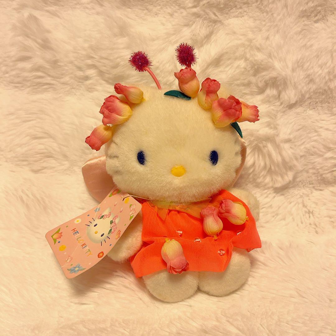 希少レア　ハローキティ　フラワーフェアリーぬいぐるみ　チューリップ　平成レトロ