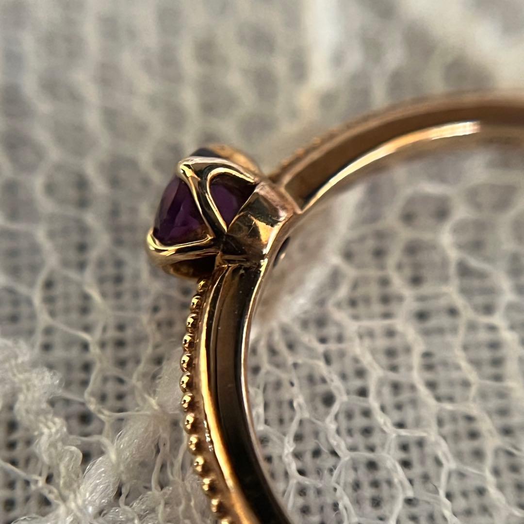 アガット　アメシスト　ピンキーリング　3号