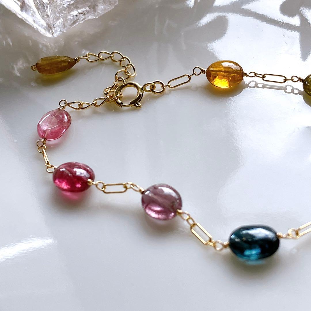 Kaya◆マルチカラートルマリンブレスレット✧14kgf