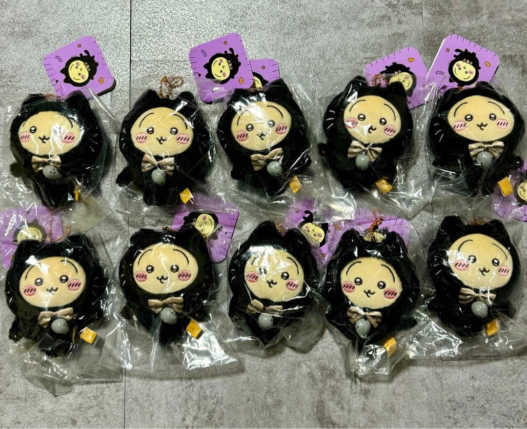 うさぎ 黒猫 マスコット ×10個セット ちいかわ ハロウィン