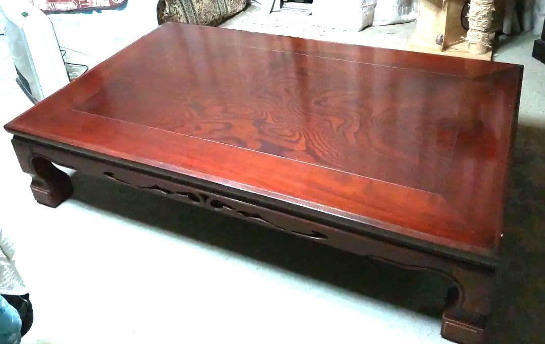 【送料込:たのメル便】昭和レトロ 木製座卓 ダークブラウン