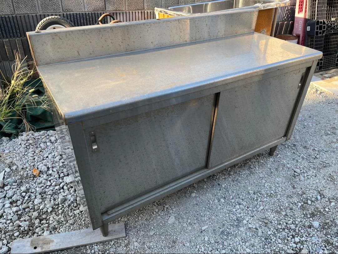 業務用　ステンレス製　キャビネット？作業台？調理台？