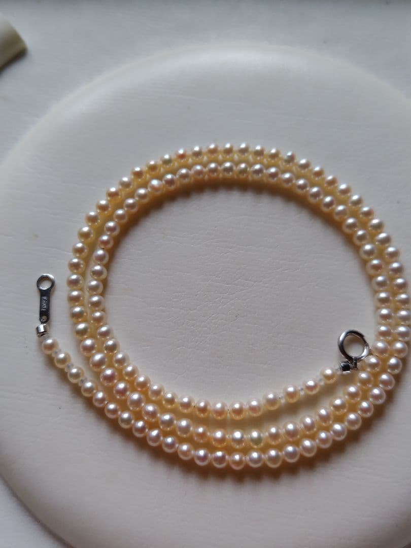 K18WG アコヤ真珠ベビーパールネックレス