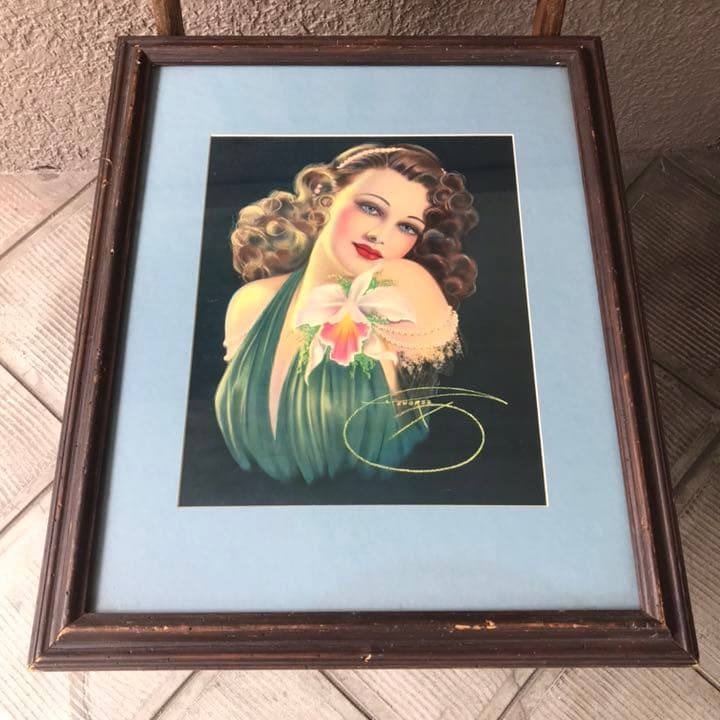 希少！40's～50’s アメリカアンティークピンナップ壁掛け　ロカビリー