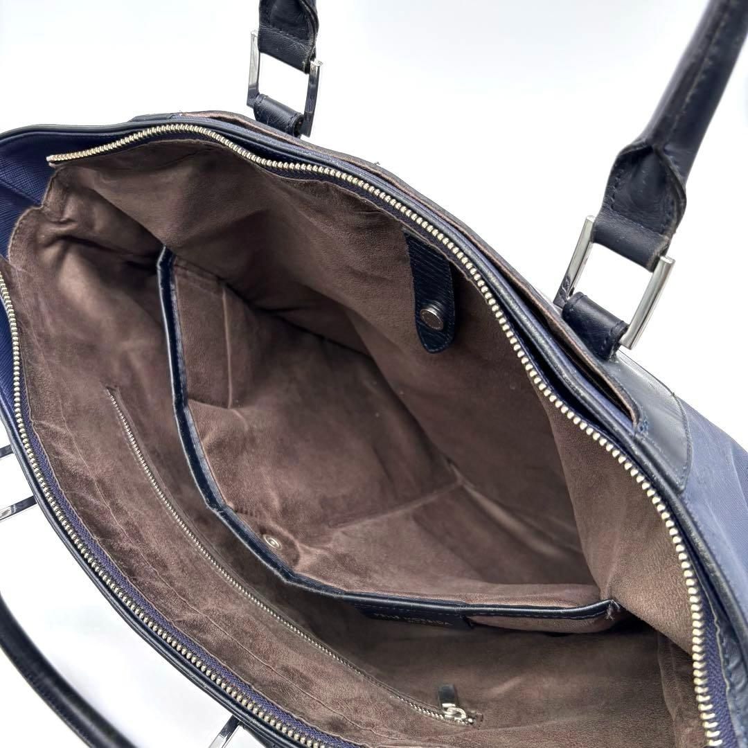 ペッレモルビダ　ビジネスバッグ　トートバッグ　キャピターノ　リモンタ　ネイビー