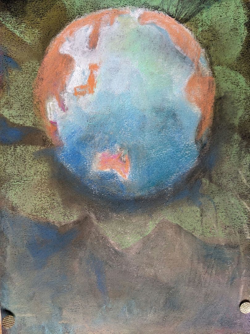 抽象的な地球のパステル画宙花