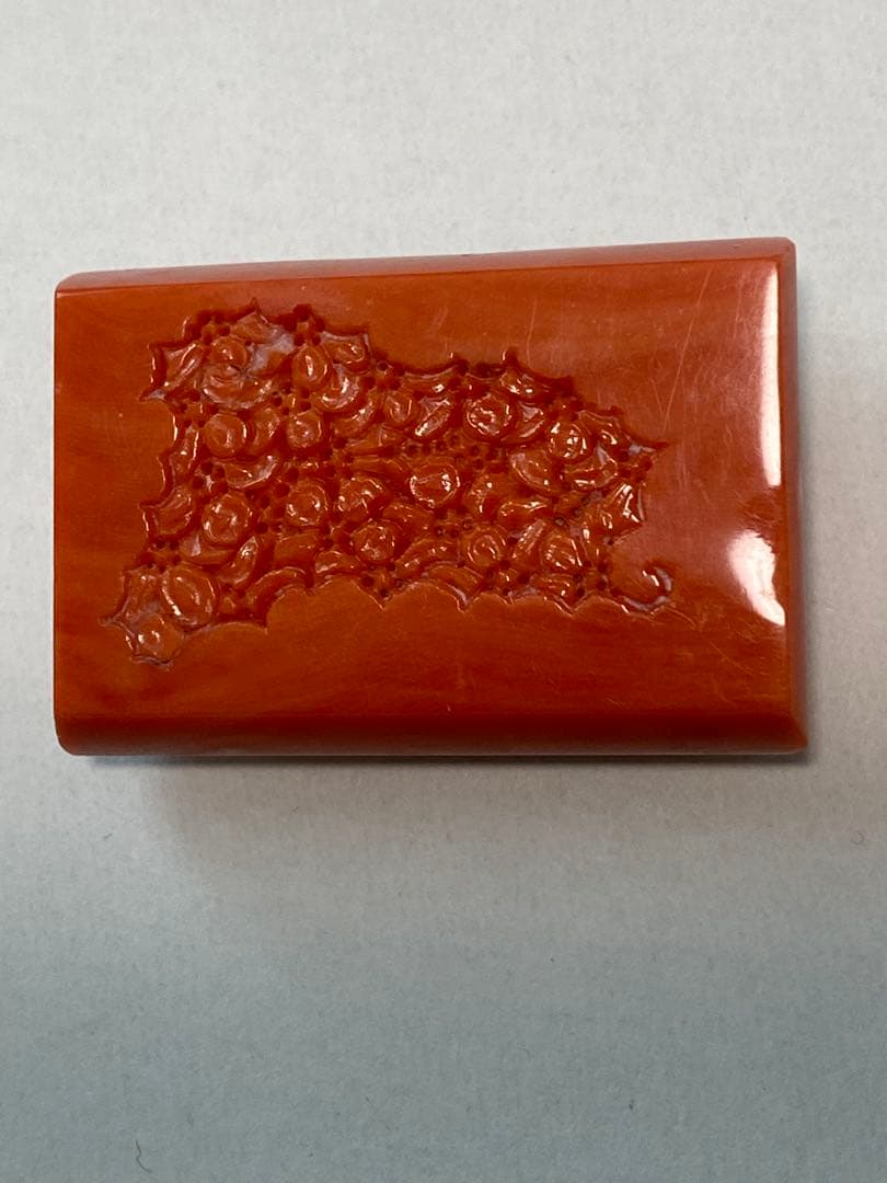 珊瑚　帯留　ブローチ　ヴィンテージ