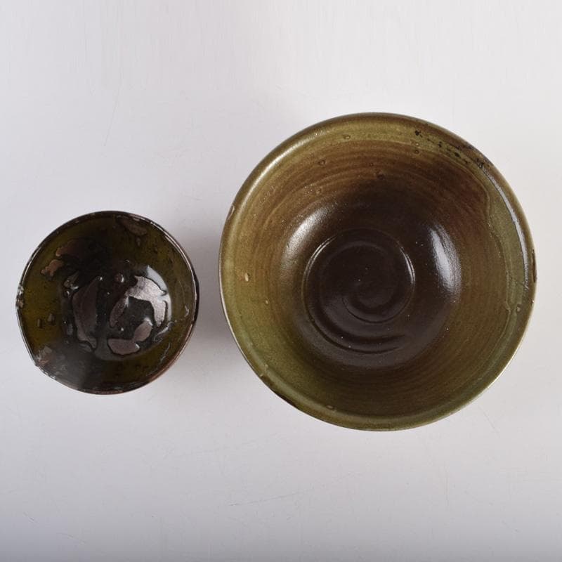 茶道具　利平造　郡上八幡　菓子鉢　茶碗　2点　共箱　N　8281