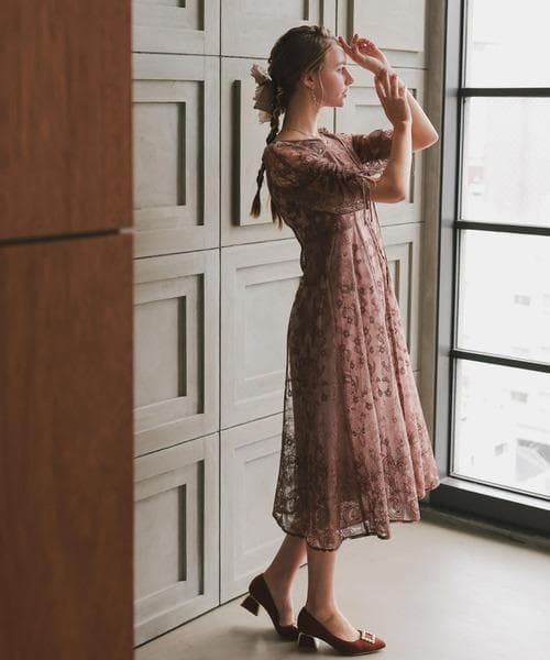 美品 Dorry Doll ドリードール エンブロイダリーレイヤードドレス S