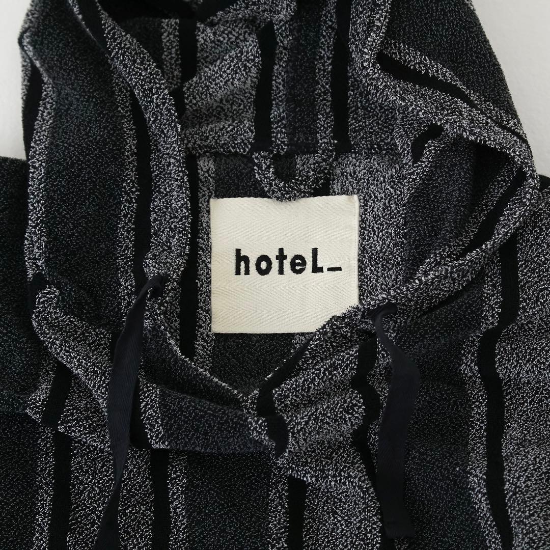 すぐ乾く吸水速乾「hotel_」のストライプ柄 サウナポンチョ