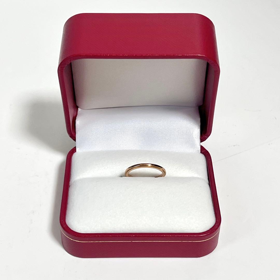 ティファニー K18PG ミルグレインリング 2mm #12.5