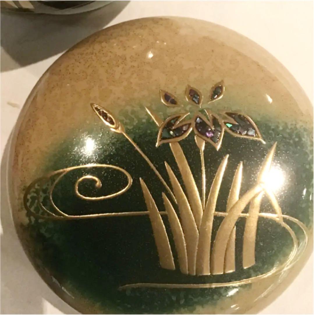 【茶道具】大多尾重則作　杜若　内銀地　棗