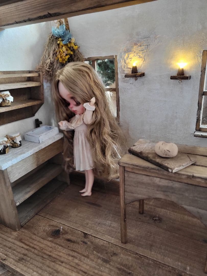 背景ボード　ミニチュアハウス　ドールハウス　アンティーク　ブライス　1/6サイズ