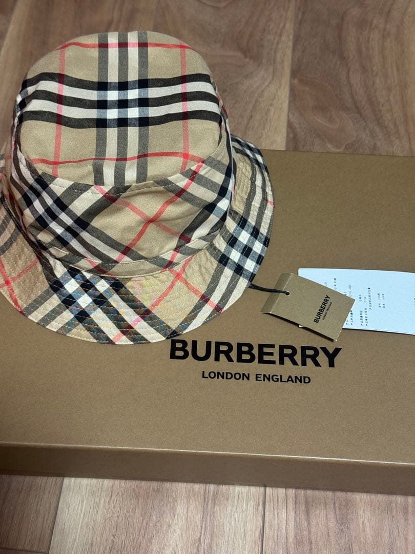 BURBERRY ベージュチェックハット 52cm