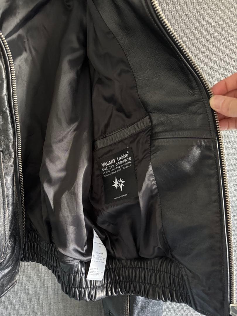 ジャケット・アウター VACANT Archive COW LEATHER BLACK JACKET