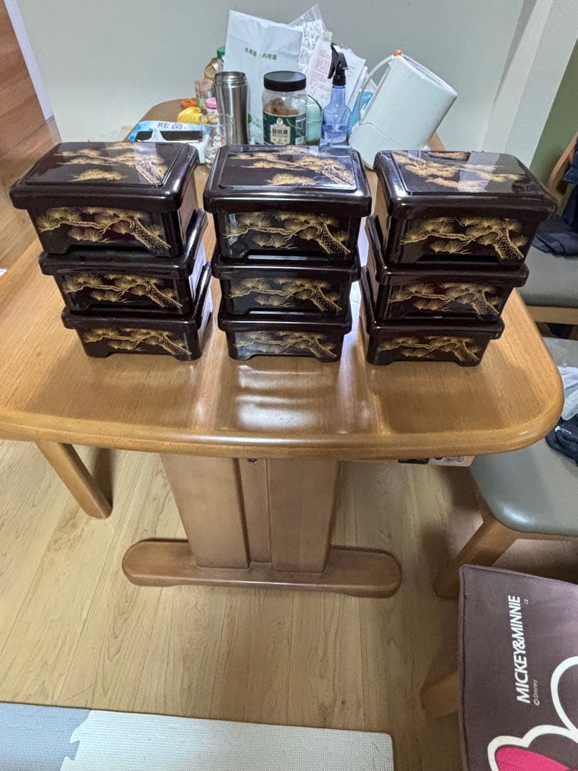 漆器 重箱 26個セット 金色の松