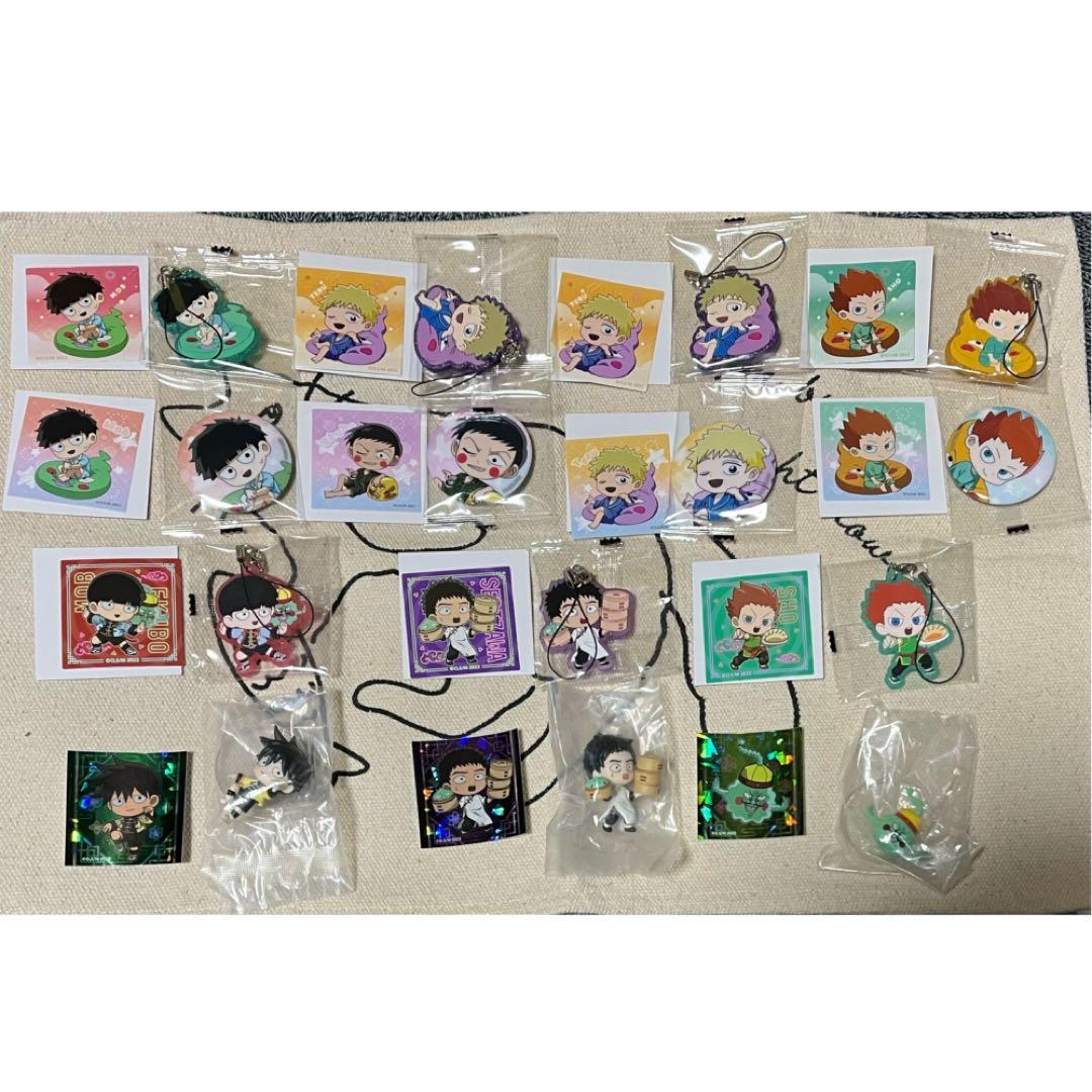 モブサイコ100 缶バッジ&ラバーストラップ&フィギュアセット