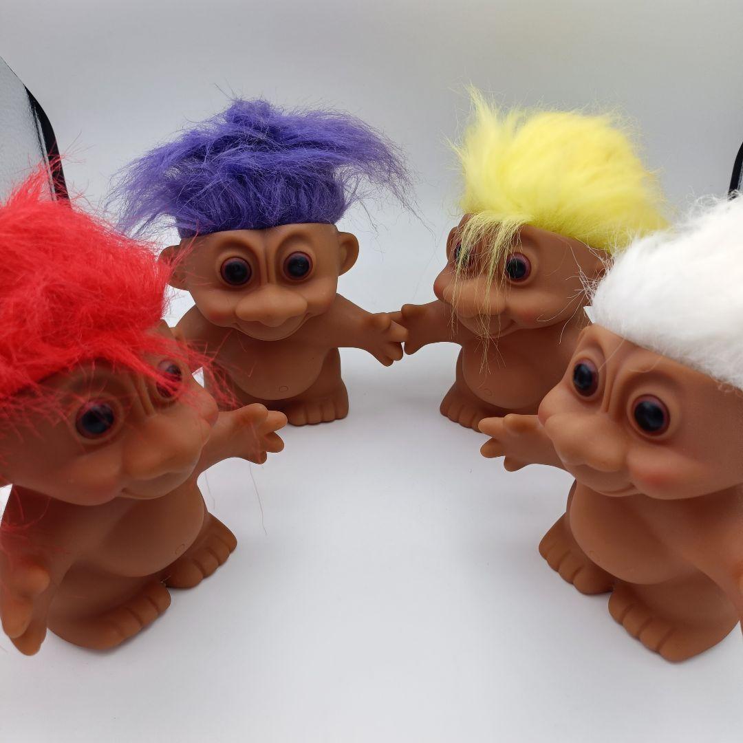 ラッキーバンク トロール人形 貯金箱 4体セット 高さ約15cm ヴィンテージ