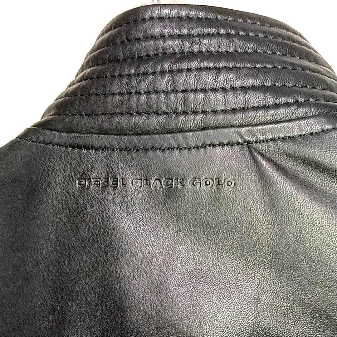 美品★ディーゼル ブラックレーベル　ラムレザー　ライダースジャケット　ブラック