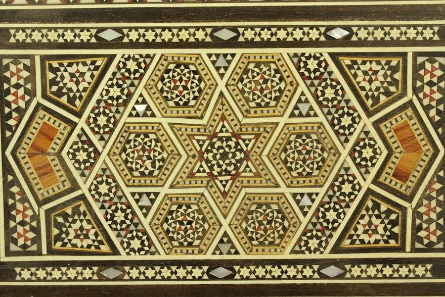 高幾何学模様 象嵌 箱(ZE365)