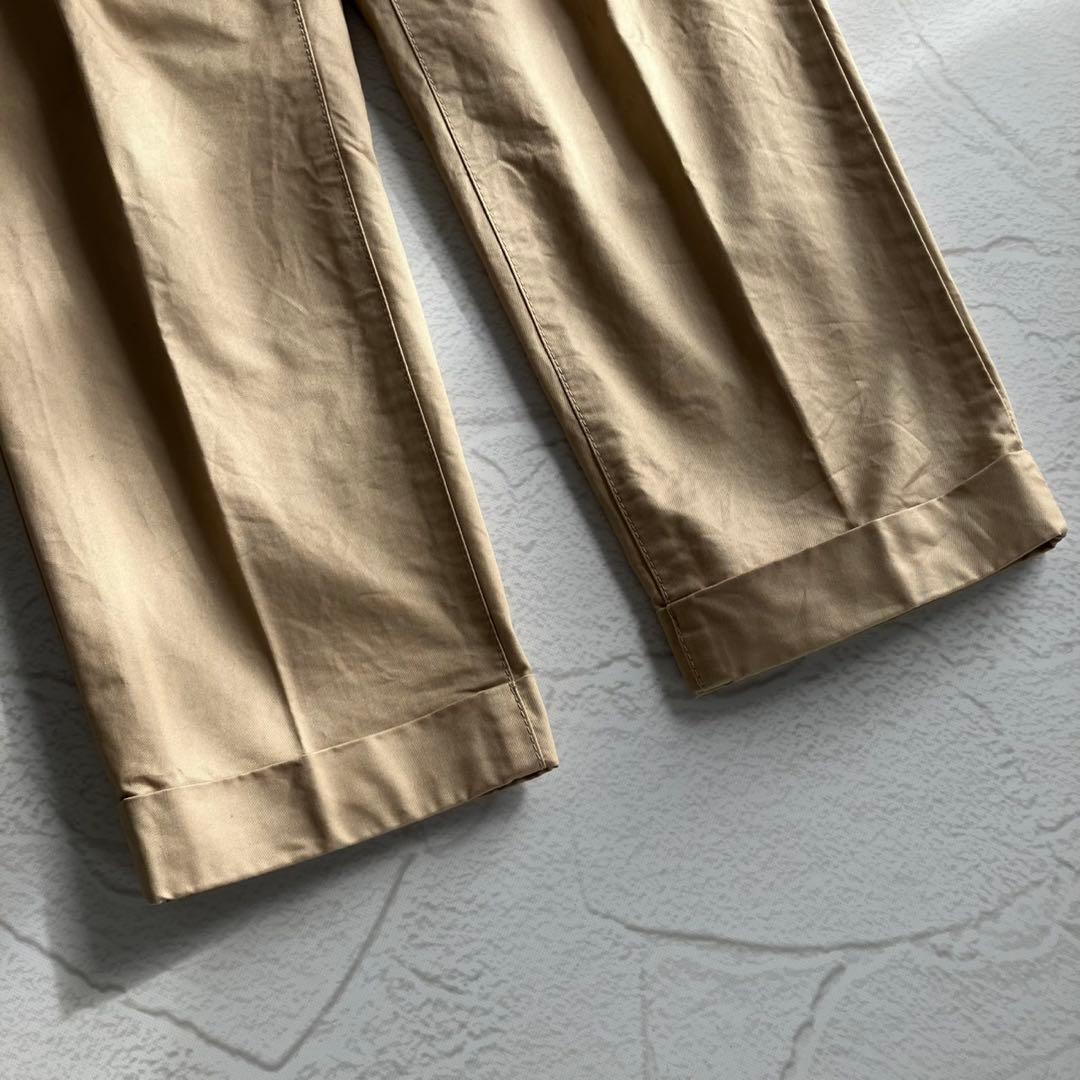 【極美品】ビームスプラス 1プリーツ チノ トラウザーズ ベージュ Lサイズ